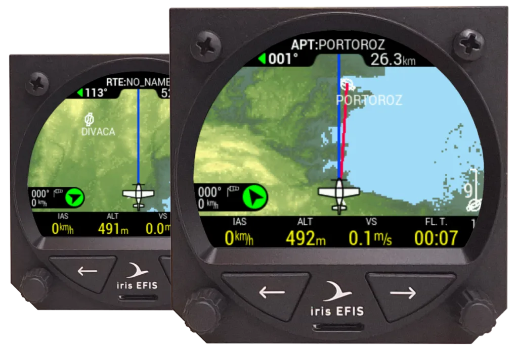 iris Efis pro Navigation pages