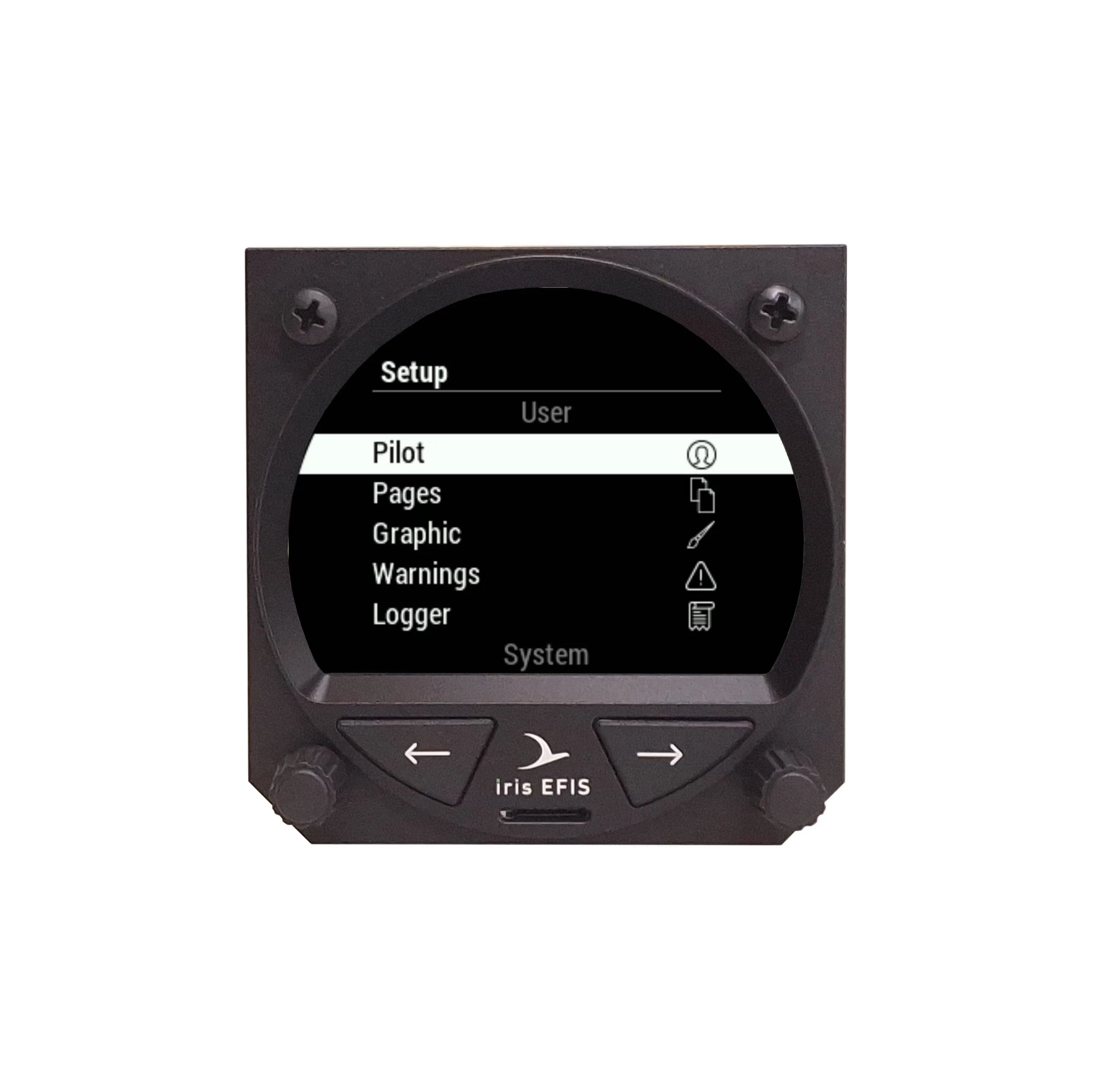 iris Efis Pro Display - Logbook